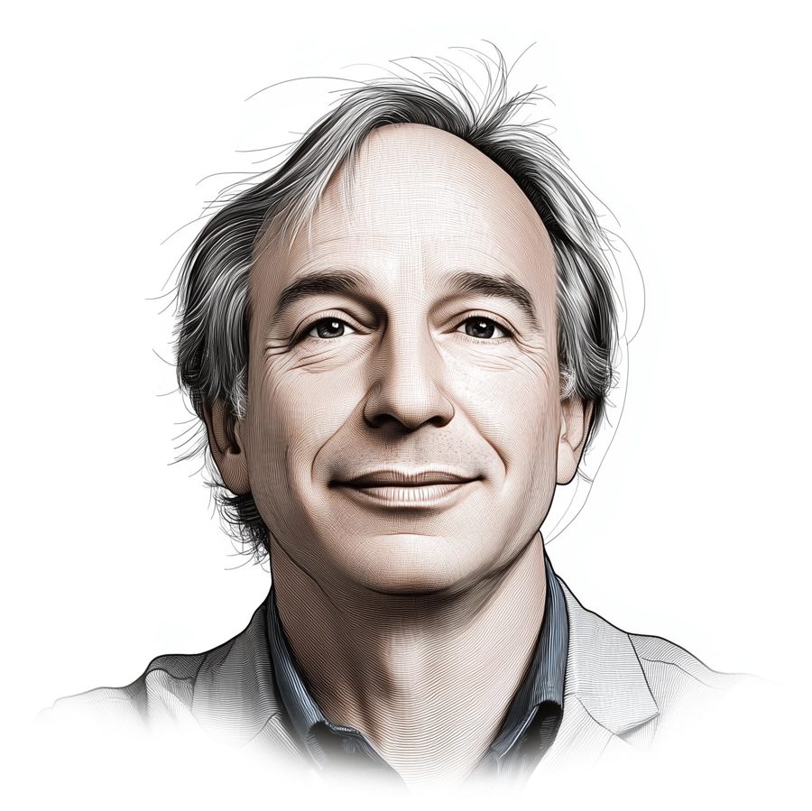 Illustrated portrait of Ray Dalio